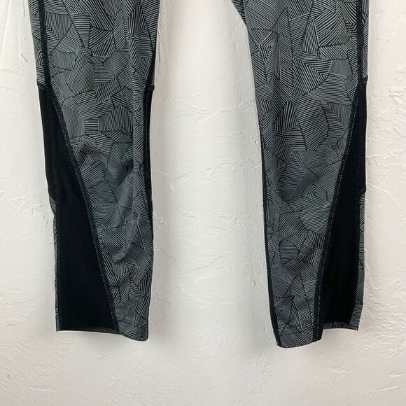Nike Running Gray Black Lined Geometric Cropped Legging XS - Picture 5 of 8